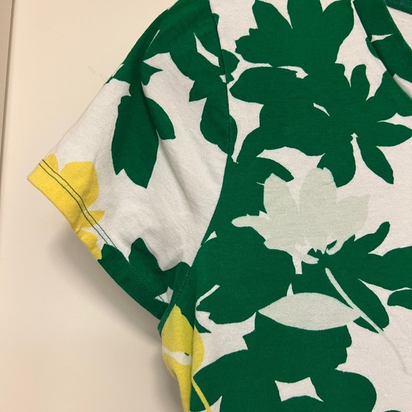 Liz Claiborne green/white flowered Tshirt dress with pockets - size M - Picture 2 of 7